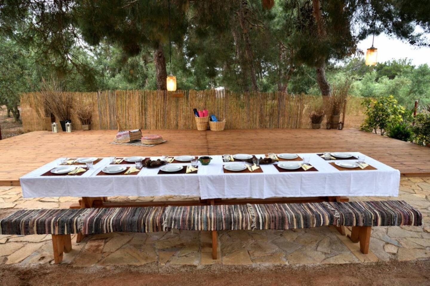 Glamping At A Lovely Tent In Skiaxtro- Marathopoli Villa Bagian luar foto