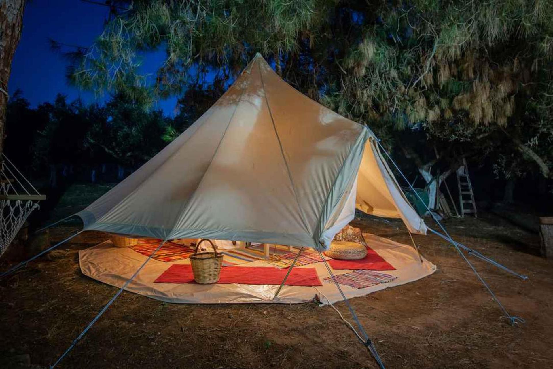 Glamping At A Lovely Tent In Skiaxtro- Marathopoli Villa Bagian luar foto